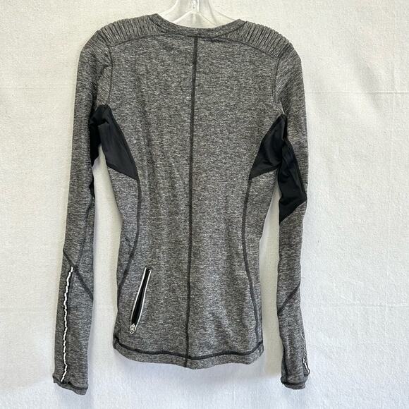 Lululemon Star Runner Long Sleeve Shirt Crew Neck Black Space Dye Size 6 - Picture 16 of 16